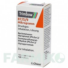 ТРИМБОУ (TRIMBOW) 87 мкг/5 мкг/9 мкг 120 доз аерозоль 1 шт - Формотерол, Глікопіронію бромід, Беклометазон CC PHARMA