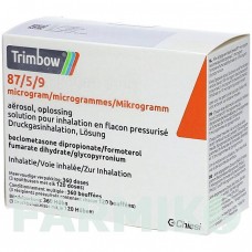 ТРИМБОУ (TRIMBOW) 87 мкг/5 мкг/9 мкг 120 доз аэрозоль 3 шт - Формотерол, Гликопиррония бромид, Беклометазон CC PHARMA