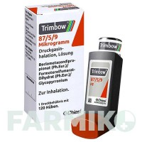 ТРИМБОУ (TRIMBOW) 87 мкг/5 мкг/9 мкг 120 доз аэрозоль 1 шт - Формотерол, Гликопиррония бромид, Беклометазон CHIESI