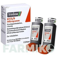 ТРИМБОУ (TRIMBOW) 87 мкг/5 мкг/9 мкг 120 доз аэрозоль 2 шт - Формотерол, Гликопиррония бромид, Беклометазон CHIESI