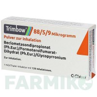 ТРИМБОУ (TRIMBOW) 88/5/9 мкг 120 доз порошок 1 шт - Формотерол, Гликопиррония бромид, Беклометазон CHIESI