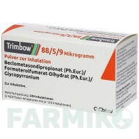 ТРИМБОУ (TRIMBOW) 88/5/9 мкг 240 доз порошок 2 шт - Формотерол, Глікопіронію бромід, Беклометазон CHIESI