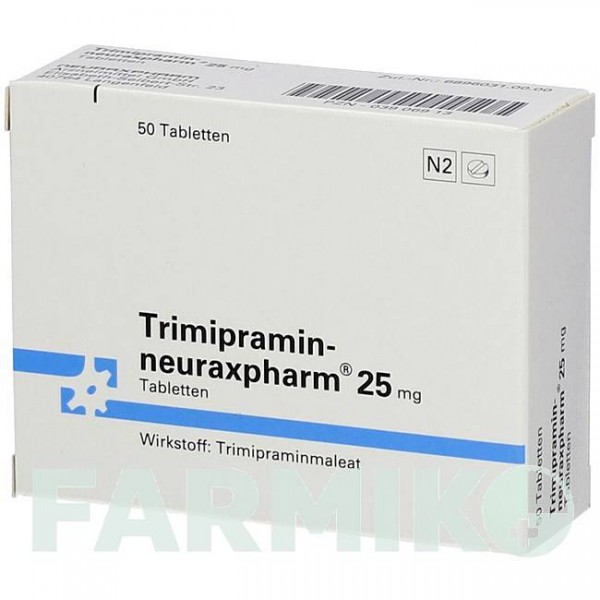ТРИМІПРАМІН (TRIMIPRAMIN) 25 мг таблетки 50 шт - Триміпрамін NEURAXPHARM