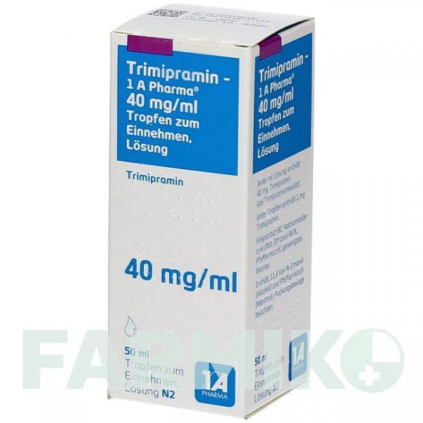 ТРИМИПРАМИН (TRIMIPRAMIN) 40 мг/мл капли 50 мл - Тримипрамин 1 A PHARMA