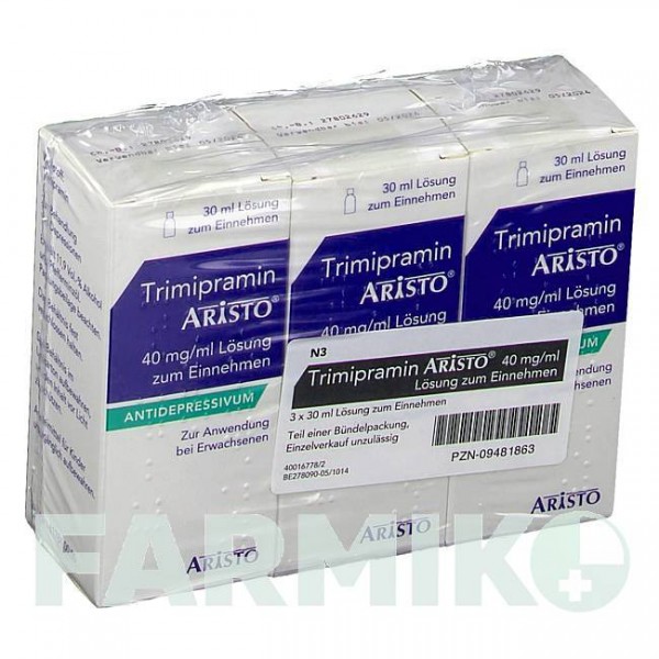 ТРИМІПРАМІН (TRIMIPRAMIN) 40 мг/мл розчин 90 мл - Триміпрамін ARISTO PHARMA