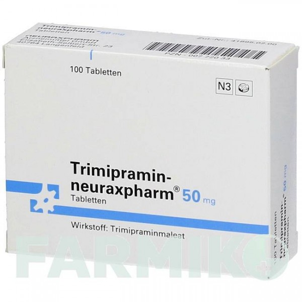 ТРИМИПРАМИН (TRIMIPRAMIN) 50 мг таблетки 100 шт - Тримипрамин NEURAXPHARM