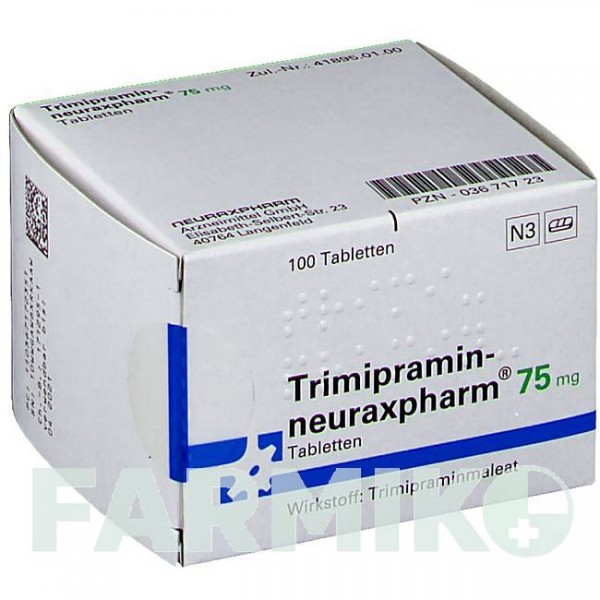 ТРИМИПРАМИН (TRIMIPRAMIN) 75 мг таблетки 100 шт - Тримипрамин NEURAXPHARM