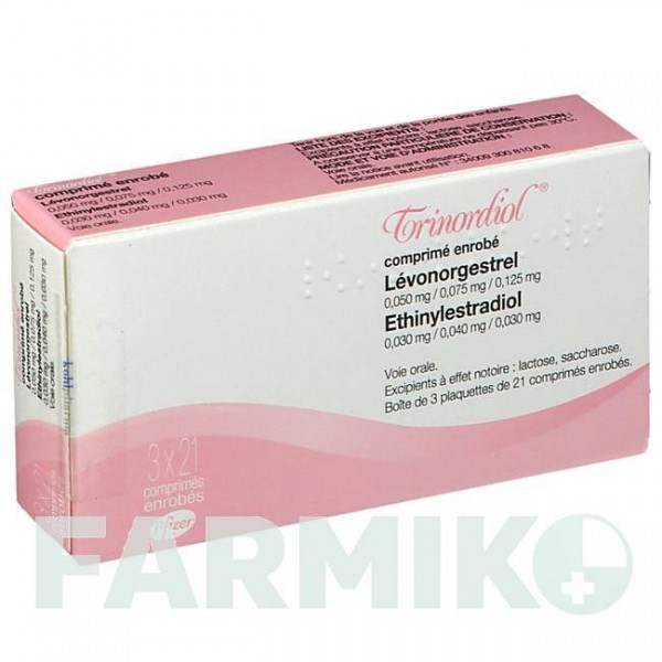 ТРИНОРДИОЛ (TRINORDIOL) таблетки 3x21 шт - Левоноргестрел, Этинилэстрадиол KOHLPHARMA