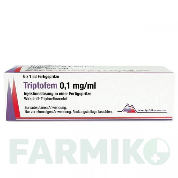 ТРИПТОФЕМ (TRIPTOFEM) 0,1 мг/мл шприци 6 шт - Трипторелин MARCKYRL PHARMA
