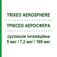 ТРІКСЕО АЕРОСФЕРА (TRIXEO AEROSPHERE) 5 мкг/7,2 мкг/160 мкг суспензія інгаляційна 120 доз - Формотерол, Глікопіронію бромід, Будесонід ASTRAZENECA