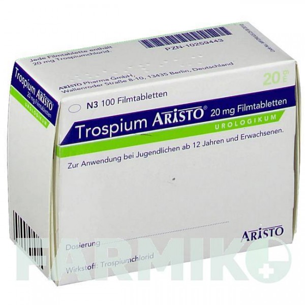 ТРОСПІУМ (TROSPIUM) 20 мг таблетки 100 шт - Троспіум ARISTO PHARMA