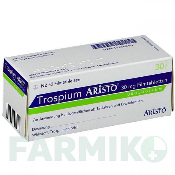 ТРОСПИУМ (TROSPIUM) 30 мг таблетки 50 шт - Троспиум ARISTO PHARMA
