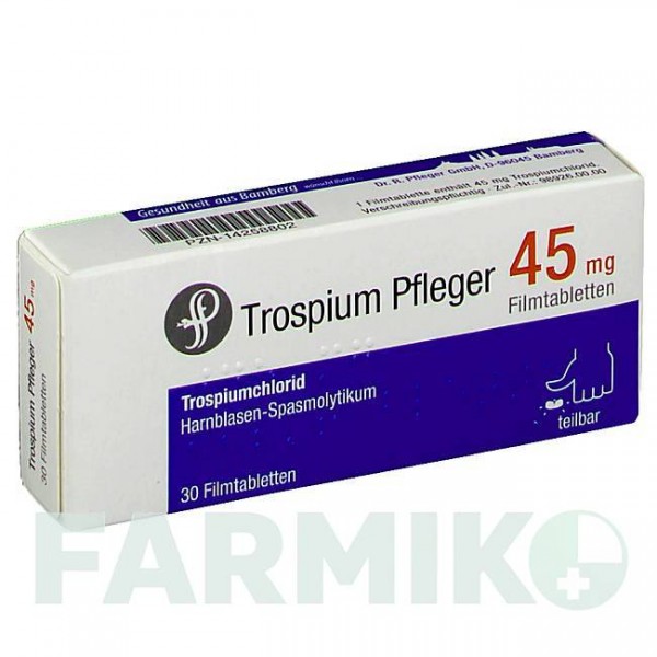 ТРОСПИУМ (TROSPIUM) 45 мг таблетки 30 шт - Троспиум DR.PFLEGER