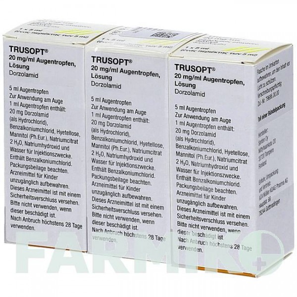ТРУЗОПТ (TRUSOPT) краплі 3x5 мл - Дорзоламід ACA MULLER-ADAG PHARMA