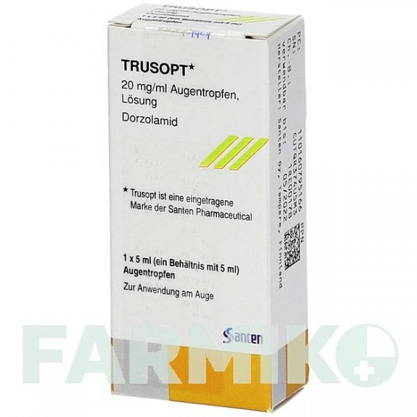 ТРУЗОПТ (TRUSOPT) капли 5 мл - Дорзоламид KOHLPHARMA