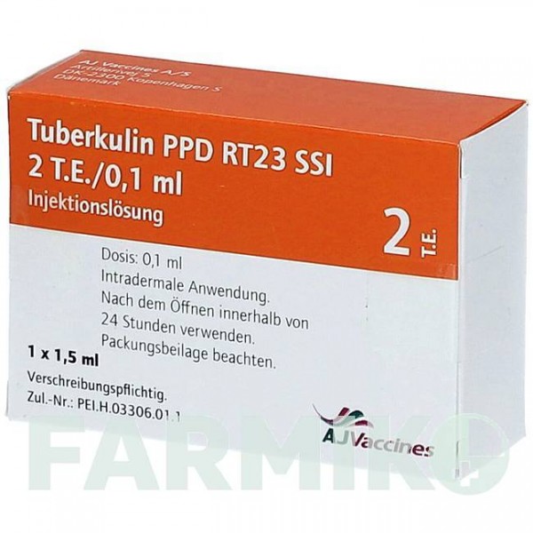 ТУБЕРКУЛИН ППД (TUBERKULIN PPD) 2 ЕД/0,1 мл раствор 1,5 мл - Туберкулин PHARMORE