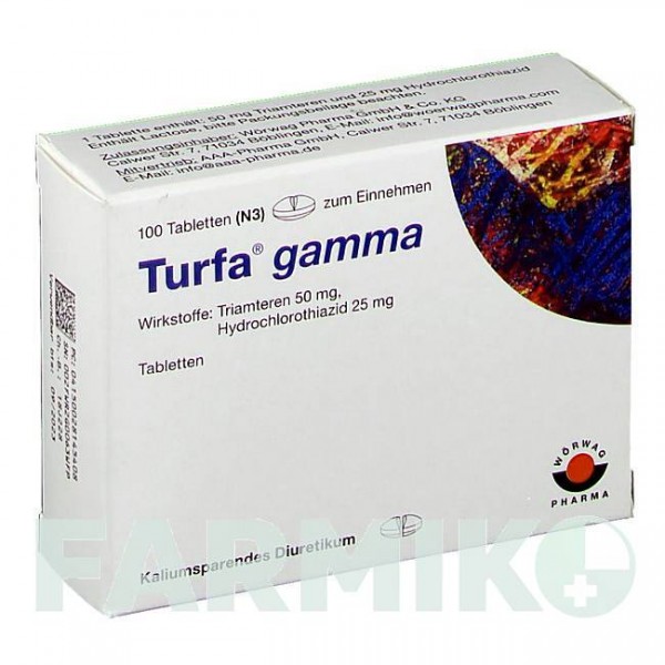 ТУРФА (TURFA) таблетки 100 шт - Гидрохлоротиазид, Триамтерен AAA - PHARMA