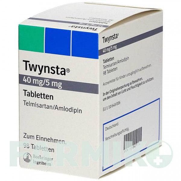 ТВИНСТА (TWYNSTA) 40 мг/5 мг таблетки 98 шт - Телмисартан, Амлодипин BOEHRINGER INGELHEIM