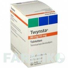 ТВИНСТА (TWYNSTA) 80 мг/10 мг таблетки 98 шт - Телмисартан, Амлодипин BOEHRINGER INGELHEIM