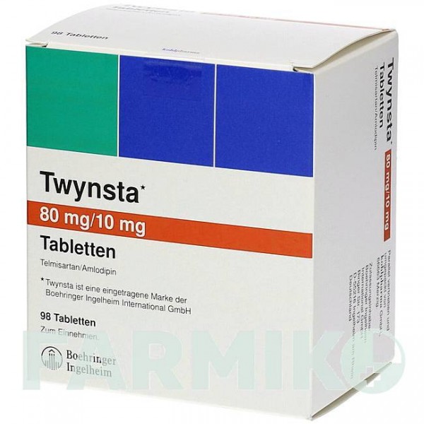 ТВИНСТА (TWYNSTA) 80 мг/10 мг таблетки 56 шт - Телмисартан, Амлодипин KOHLPHARMA