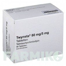 ТВИНСТА (TWYNSTA) 80 мг/5 мг таблетки 98 шт - Телмисартан, Амлодипин ABACUS MEDICINE