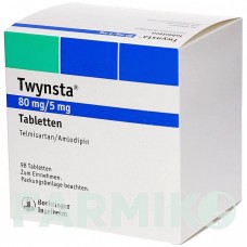 ТВИНСТА (TWYNSTA) 80 мг/5 мг таблетки 98 шт - Телмисартан, Амлодипин AXICORP PHARMA