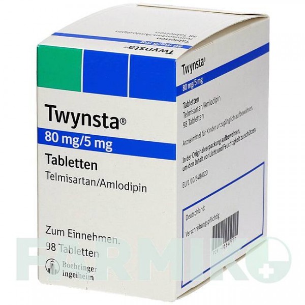 ТВІНСТА (TWYNSTA) 80 мг/5 мг таблетки 98 шт - Телмісартан, Амлодипін BOEHRINGER INGELHEIM