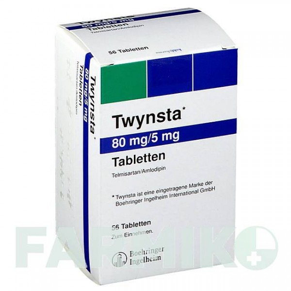 ТВІНСТА (TWYNSTA) 80 мг/5 мг таблетки 98 шт - Телмісартан, Амлодипін KOHLPHARMA