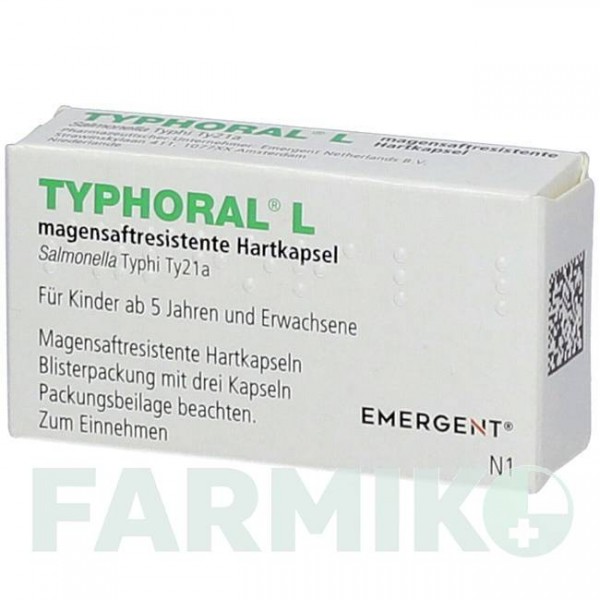ТИФОРАЛ (TYPHORAL) капсули 1x3 шт - Черевний тиф пероральна жива вакцина PHARMORE