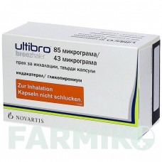 УЛЬТІБРО (ULTIBRO) 85 мкг/43 мкг капсули 30 шт - Індакатерол, Глікопіронію бромід AXICORP PHARMA