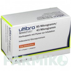 УЛЬТИБРО (ULTIBRO) 85 мкг/43 мкг капсулы 90 шт - Индакатерол, Гликопиррония бромид NOVARTIS