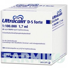 УЛЬТРАКАИН (ULTRACAIN) 1:100000 картриджи 100x1,7 мл - Артикаин, Другое SEPTODONT