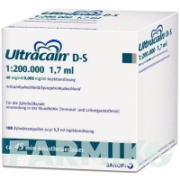 УЛЬТРАКАИН (ULTRACAIN) 1:200000 картриджи 100x1,7 мл - Артикаин, Другое SEPTODONT