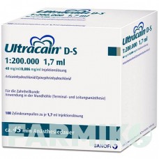 УЛЬТРАКАИН (ULTRACAIN) 1:200000 картриджи 100x1,7 мл - Артикаин, Другое SEPTODONT