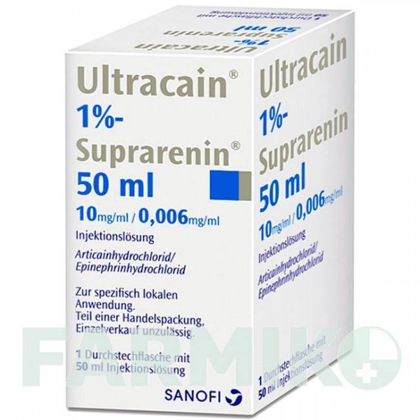 УЛЬТРАКАИН (ULTRACAIN) 1% 50 мл флакон 5x50 мл - Артикаин, Другое SEPTODONT