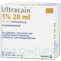 УЛЬТРАКАИН (ULTRACAIN) 1% ампулы 5x20 мл - Артикаин SEPTODONT