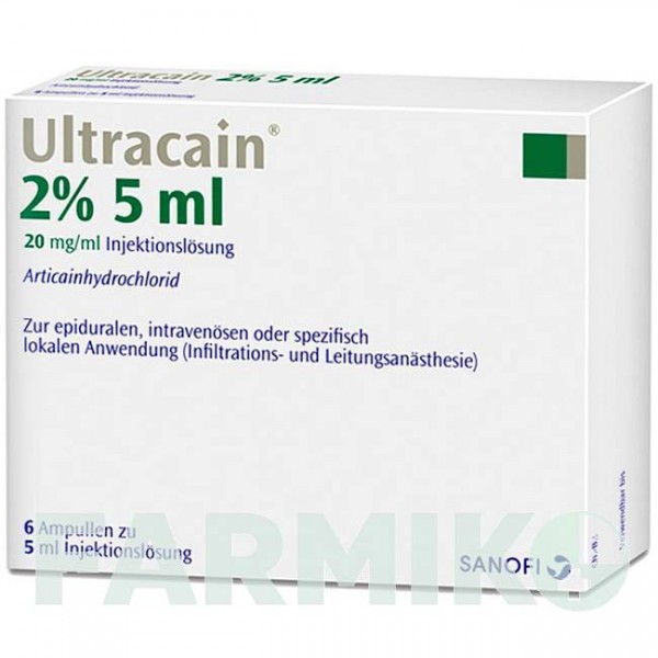 УЛЬТРАКАИН (ULTRACAIN) 2% раствор 6x5 мл - Артикаин SEPTODONT