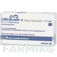 УЛЬТРАКАЇН (ULTRACAIN) картриджі 10x1,7 мл - Артикаїн SEPTODONT