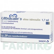 УЛЬТРАКАИН (ULTRACAIN) картриджи 10x1,7 мл - Артикаин SEPTODONT