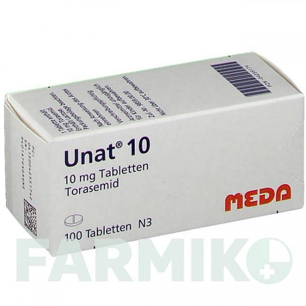 УНАТ (UNAT) 10 таблетки 100 шт - Торасемід MEDA PHARMA