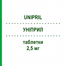 УНИПРИЛ (UNIPRIL) 2,5 мг таблетки 28 шт - Рамиприл GLOBAL PHARMACIES