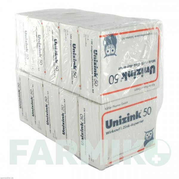 УНИЦИНК (UNIZINK) 50 таблетки 10x100 шт - Цинк гидроген аспартат KOHLER PHARMA