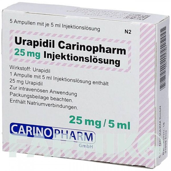УРАПІДИЛ (URAPIDIL) 25 мг розчин 5 шт - Урапідил CARINOPHARM