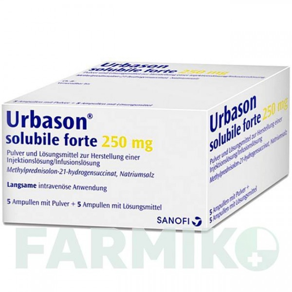 УРБАЗОН (URBASON) 250 мг порошок 5 шт - Метилпреднизолон SANOFI