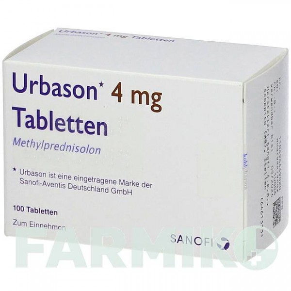 УРБАЗОН (URBASON) 4 мг таблетки 100 шт - Метилпреднизолон KOHLPHARMA