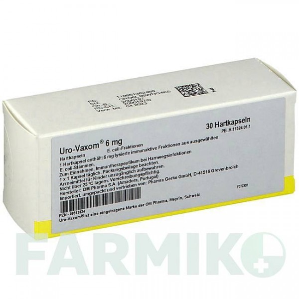 УРО ВАКСОМ (URO VAXOM) 6 мг капсули 30 шт - Escherichia coli PHARMA GERKE