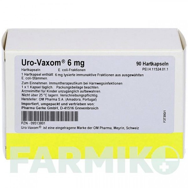 УРО ВАКСОМ (URO VAXOM) 6 мг капсулы 90 шт - Escherichia coli PHARMA GERKE