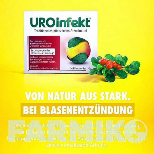 УРОІНФЕКТ (UROINFEKT) 864 мг таблетки 14 шт - Листя мучниці OMEGA PHARMA