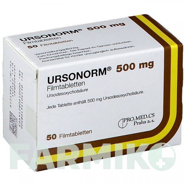 УРСОНОРМ (URSONORM) 500 мг таблетки 50 шт - Урсодезоксихолевая кислота PRO.MED.CS PRAHA