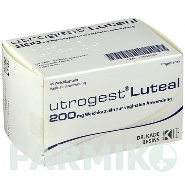 УТРОГЕСТ (UTROGEST) 200 мг капсули 45 шт - Прогестерон BESINS HEALTHCARE